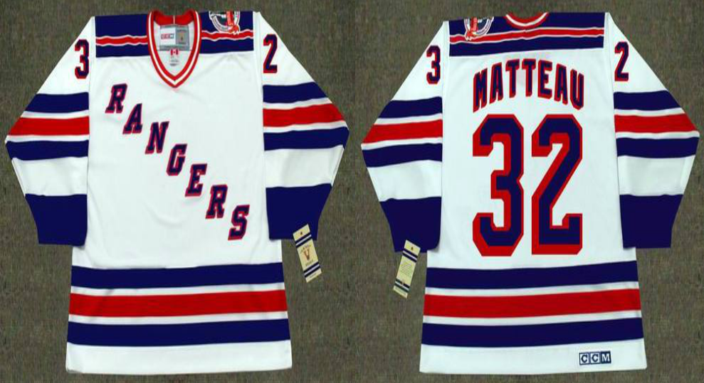 2019 Men New York Rangers 32 Matteau white CCM NHL jerseys